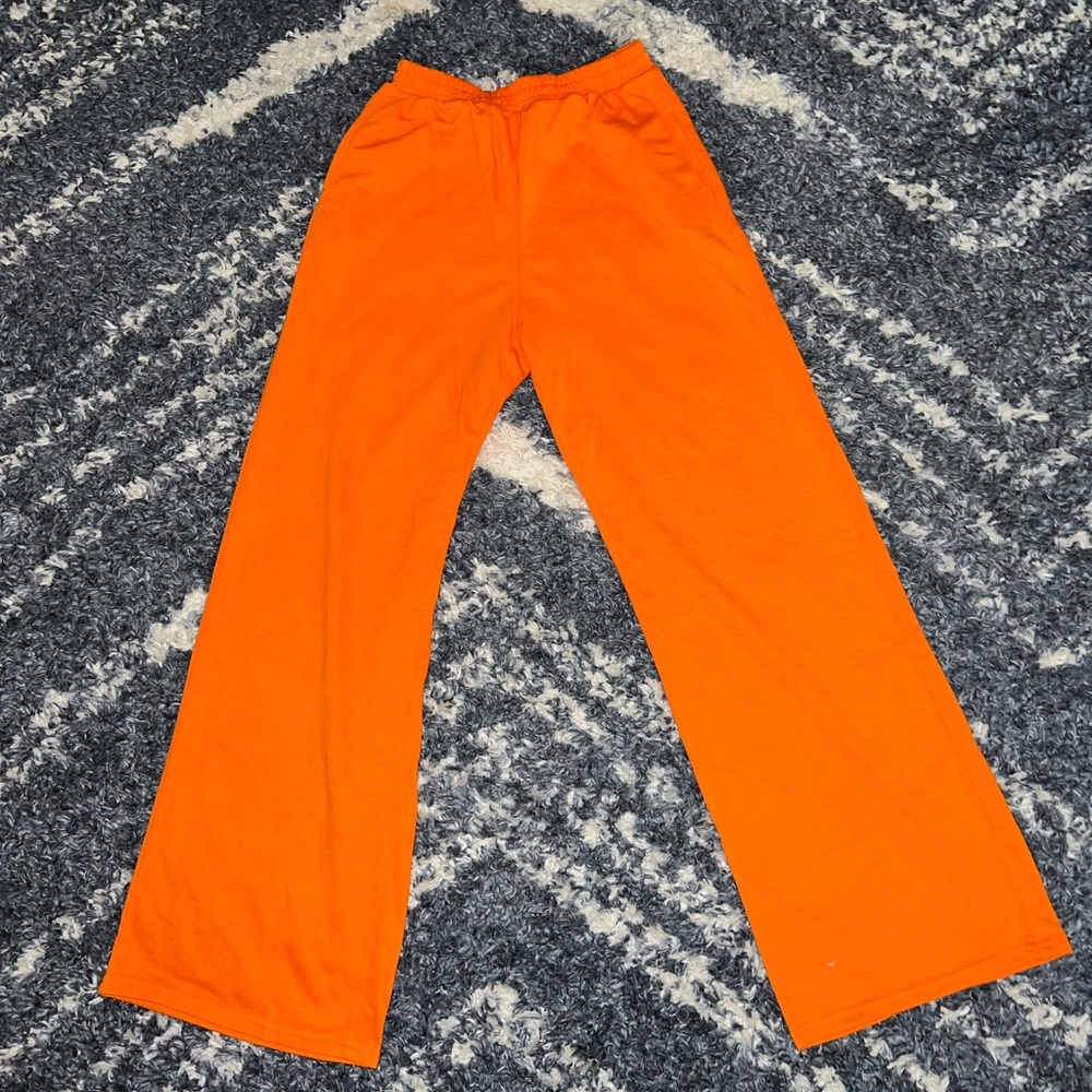Orange flare sweatpants